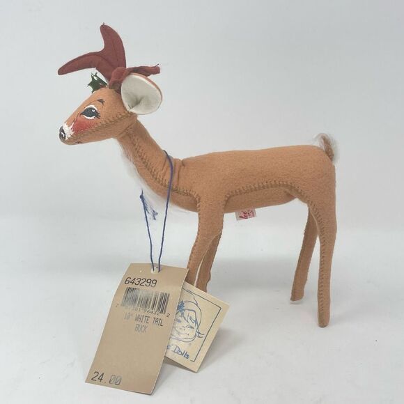 Annalee Vintage Painted Christmas Reindeer Figure - Picture 1 of 6